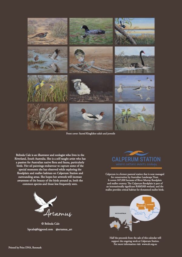 Birds of Calperum 2023 Calendar Back Cover